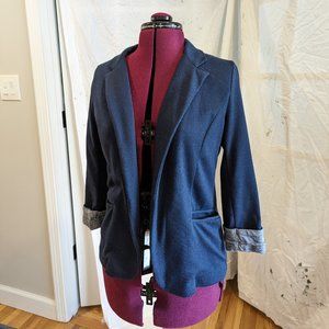 SKIES ARE BLUE Asa Knit Blazer  Small Navy